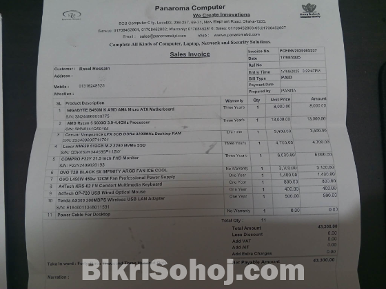 Desktop computer with table